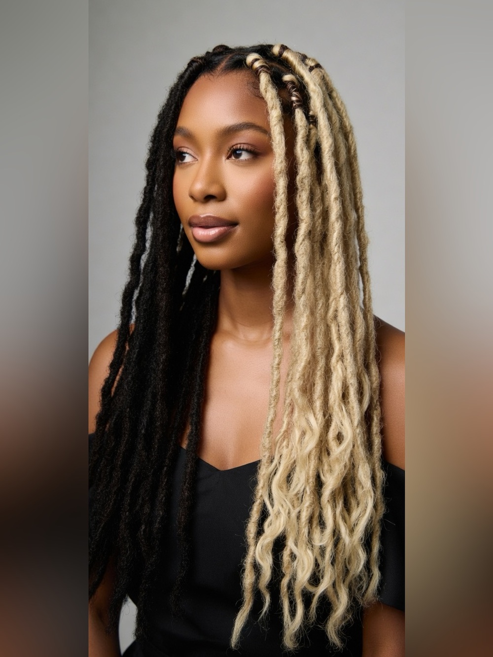 Full Head Single-Ended Synthetic Dreadlock Set 26” Colour 1B & 613 Mix 36pc
